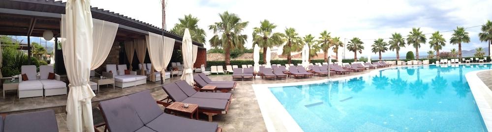 Valis Resort Hotel Volos Bagian luar foto The pool at the hotel