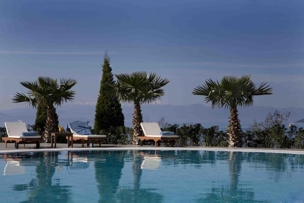 Valis Resort Hotel Volos Bagian luar foto The pool at the hotel